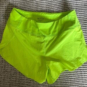 Lime green Athleta running shorts